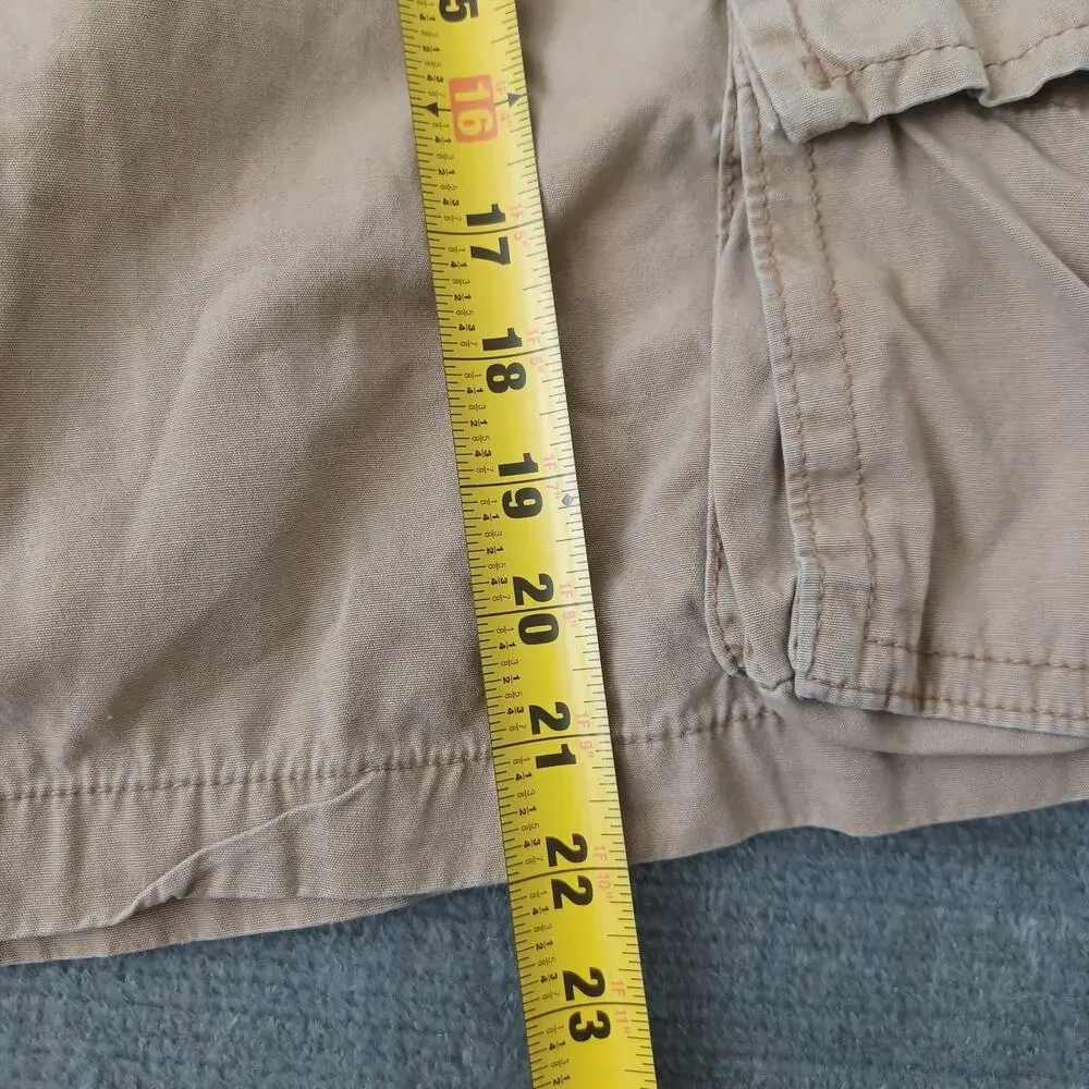 Y2K‎ Aeropostale A87 Utility Cargo Short 33x12 Beige Paratrooper Heavyweight
